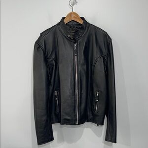 XPERT Black Leather motorcycle Jacket size 46 men’s vintage moto biker